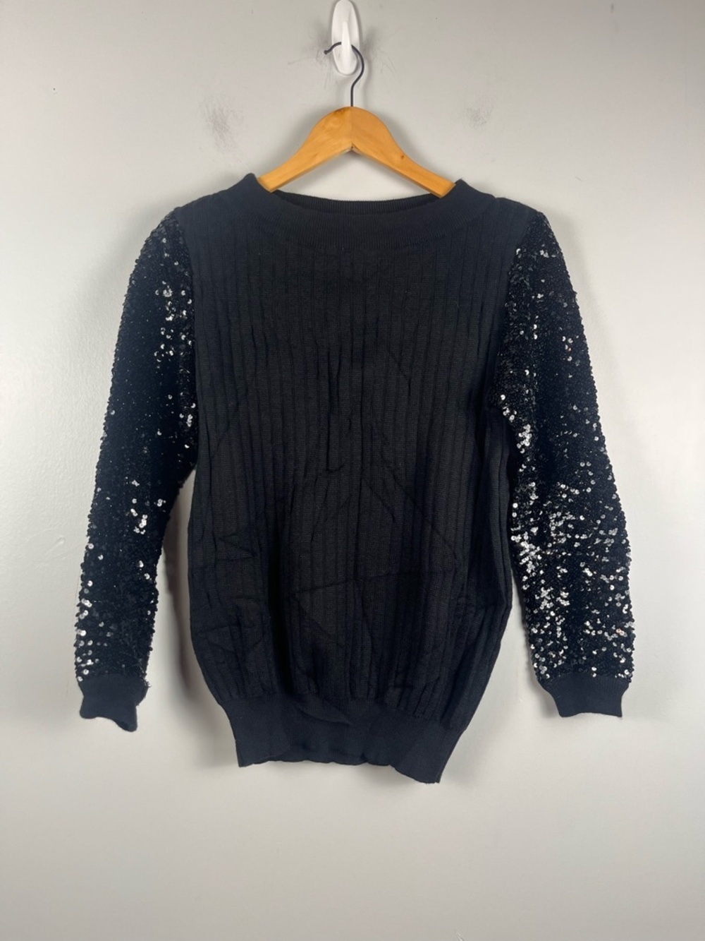 Yves Saint Laurent Rive Gauche YSL Vintage Sequin Sweater 80s size 34, USA 2